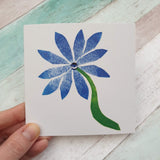 Blue Flower Square Art Card