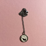 Cabochon / Stainless Steal Pendant / Necklace / Black Cat Full Body