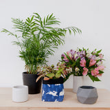 Rabbit Print Textile Plant Pot
