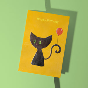 Black Cat Birthday Card