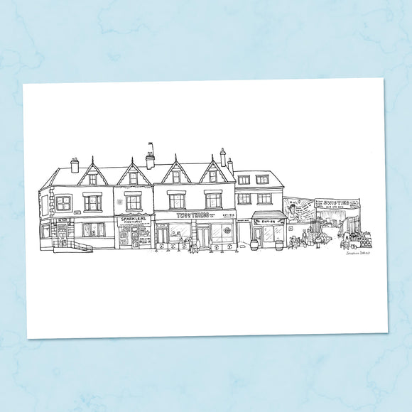 Abbeydale Road Sheffield A4 Illustration Print