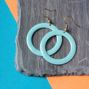 Earrings - Circle Cut Away - Mint