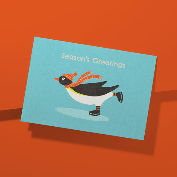 Christmas Card - Season's Greetings Penguin
