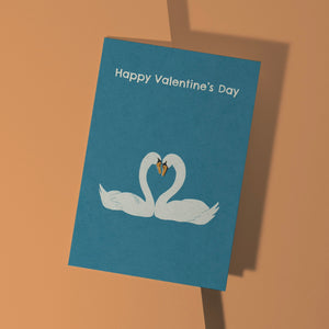 Swans Happy Valentine's Day Card