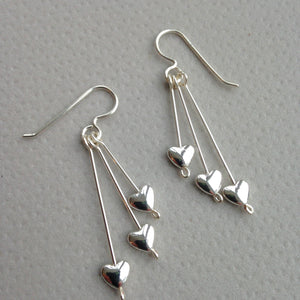 Heart drop earrings.