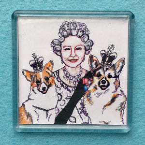 Queen and Corgis Fridge Magnet