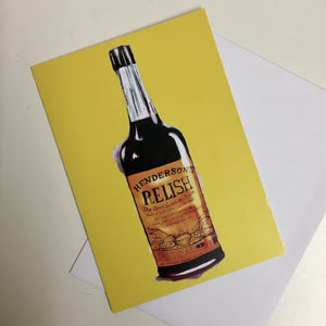 Henderson's Relish Card yellow background