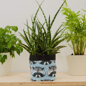 Raccoon Print Textile Plant Pot