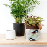 Coal Tit Print Textile Plant Pot