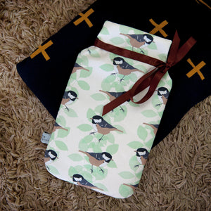 Coal Tit Print Hot Water Bottle