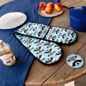 Raccoon Print Double Oven Gloves