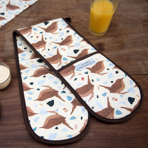 Wren Print Double Oven Gloves