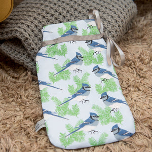 Blue Jay Print Hot Water Bottle